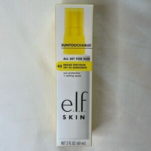 e.l.f. Suntouchables All Set For Sun 45 SPF ‎ Sun Protection and Setting Spray.